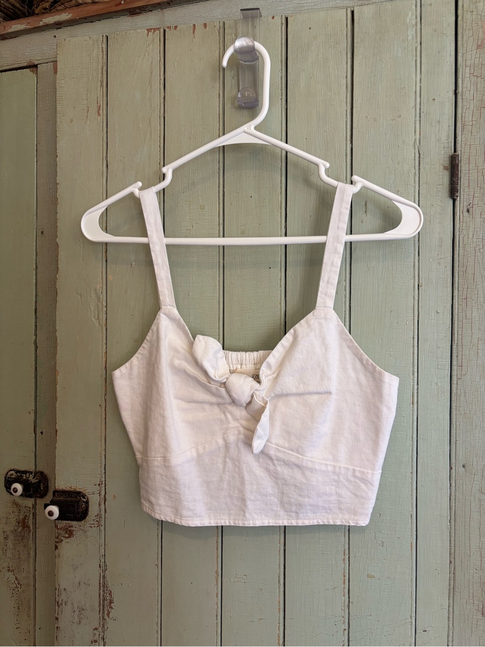 Universal Thread White Tie-Front Crop Top